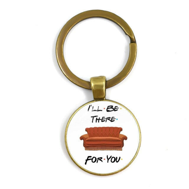 Friends TV Show Keychain 25th Anniversary Series Cartoon Fun Pattern 25mm Glass Cabochon Key Ring Keyholder For Good Friend Gift yuhuv test  yuhuv test022.