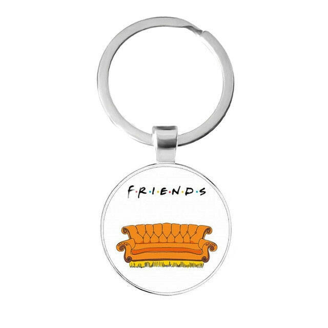 Friends TV Show Keychain 25th Anniversary Series Cartoon Fun Pattern 25mm Glass Cabochon Key Ring Keyholder For Good Friend Gift yuhuv test  yuhuv test022.