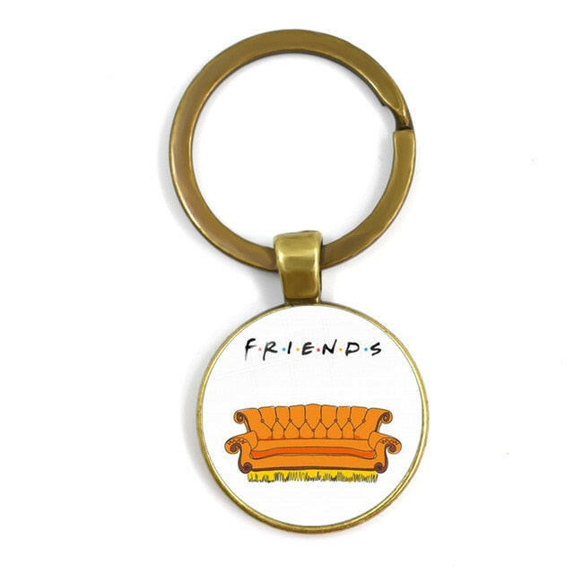 Friends TV Show Keychain 25th Anniversary Series Cartoon Fun Pattern 25mm Glass Cabochon Key Ring Keyholder For Good Friend Gift yuhuv test  yuhuv test022.