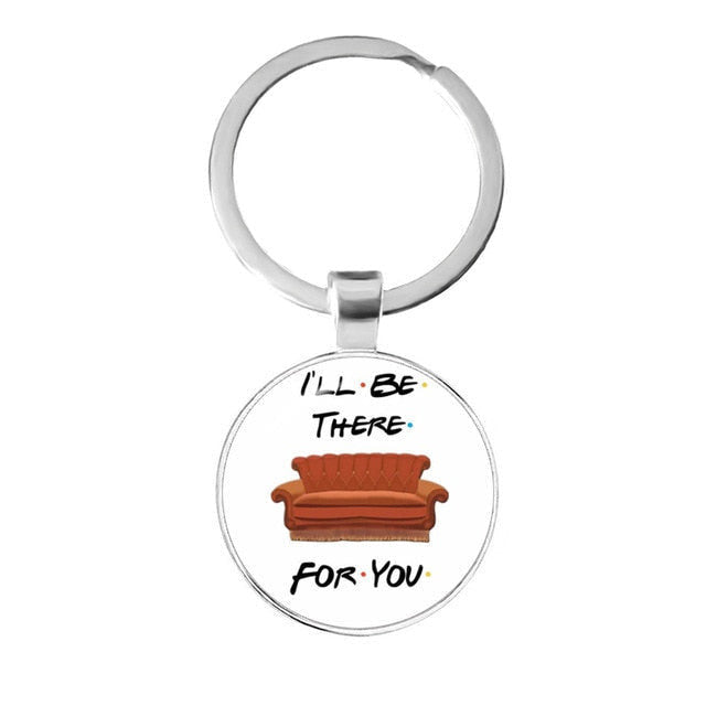 Friends TV Show Keychain 25th Anniversary Series Cartoon Fun Pattern 25mm Glass Cabochon Key Ring Keyholder For Good Friend Gift yuhuv test  yuhuv test022.
