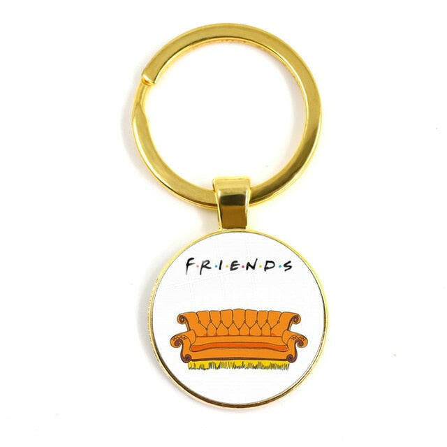 Friends TV Show Keychain 25th Anniversary Series Cartoon Fun Pattern 25mm Glass Cabochon Key Ring Keyholder For Good Friend Gift yuhuv test  yuhuv test022.