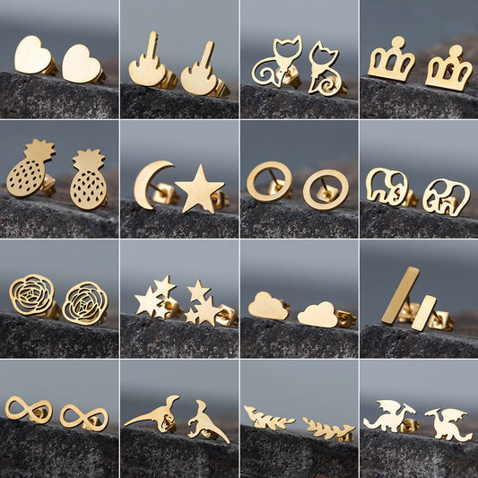 969696 yuhuv test Golden Korean Minimalist Golden Iron Stainless Steel Triangle Stud Earrings for Women Fashion 2019 Jewelry Accessories Gift yuhuv test aja.