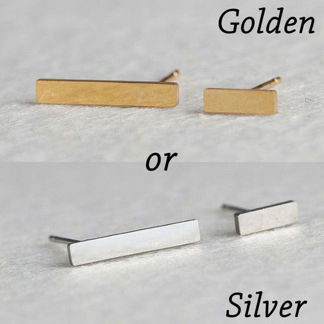 Golden Korean Minimalist Golden Iron Stainless Steel Triangle Stud Earrings for Women Fashion 2019 Jewelry Accessories Gift yuhuv test  yuhuv test022.