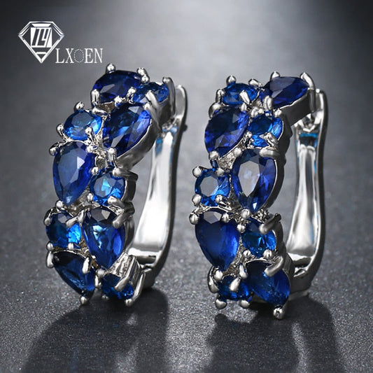 969696 yuhuv test LXOEN 2018 Classic Semi-precious Stone Stud Earrings for Women Silver Color Round Studs Ear Jewelry brinco Gift bijoux yuhuv test aja.