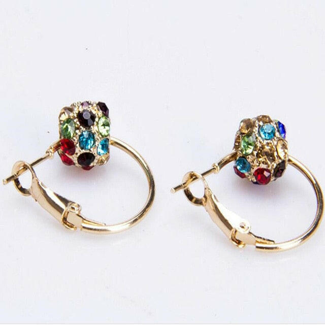 Fashion Austrian Crystal Ball Gold/Silver Earrings High Quality Earrings For Woman Party Wedding Jewelry Boucle D'oreille Femme555 ghdhdhgf.