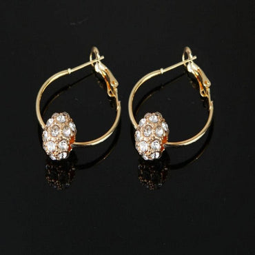 969696  yuhuv test Fashion Austrian Crystal Ball Gold/Silver Earrings High Quality Earrings For Woman Party Wedding Jewelry Boucle D'oreille Femme yuhuv test aja.