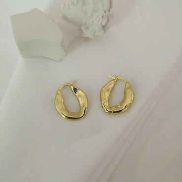 Peri'sBox Best Selling French Gold Chic O Shaped Hoop Earrings Women's Chunky Hoops Geometrical Brass Earrings Minimalistơ' yuhuv test3333 yuhuv testkk.