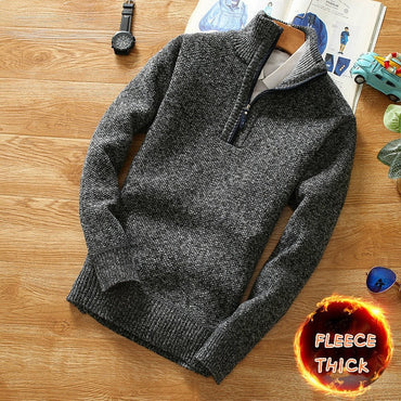 Winter Men's Fleece Thicker Sweater Half Zipper Turtleneck Warm Pullover Quality Male Slim Knitted Wool Sweaters for Springơ' yuhuv test3333 yuhuv testkk.