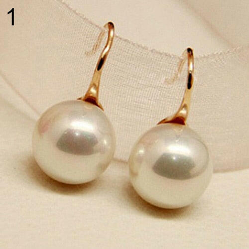 Women Earrings Imitation Pearls Ball Hook Earrings Eardrops Bridal Wedding Party Jewelry aretes de mujer серьги женские yuhuv test  yuhuv test022.