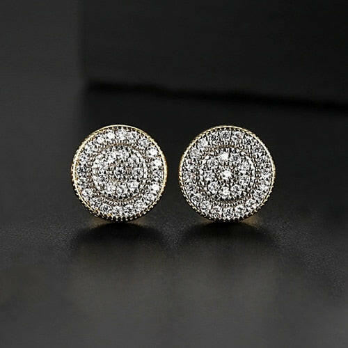 LUOTEEMI Elegant Small Round Stud Earrings for Women Dating AAA Black/White Cubic Zircon Three Color Fashion Jewelry Gift yuhuv test  yuhuv test022.