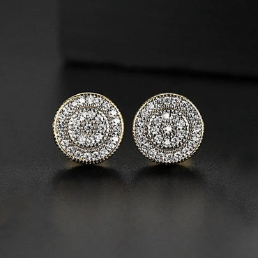 969696  yuhuv test LUOTEEMI Elegant Small Round Stud Earrings for Women Dating AAA Black/White Cubic Zircon Three Color Fashion Jewelry Gift yuhuv test aja.