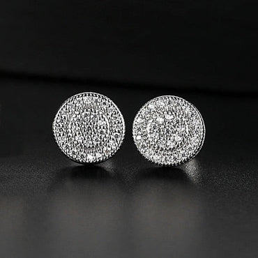 969696  yuhuv test LUOTEEMI Elegant Small Round Stud Earrings for Women Dating AAA Black/White Cubic Zircon Three Color Fashion Jewelry Gift yuhuv test aja.