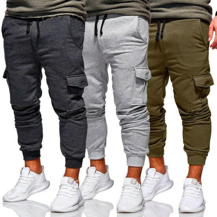 Men Casual Tracksuit Loose Sport Fit Jogging Joggers Sweat Cargo Pants Trousers plus size M-3XL yuhuv test  yuhuv test022.