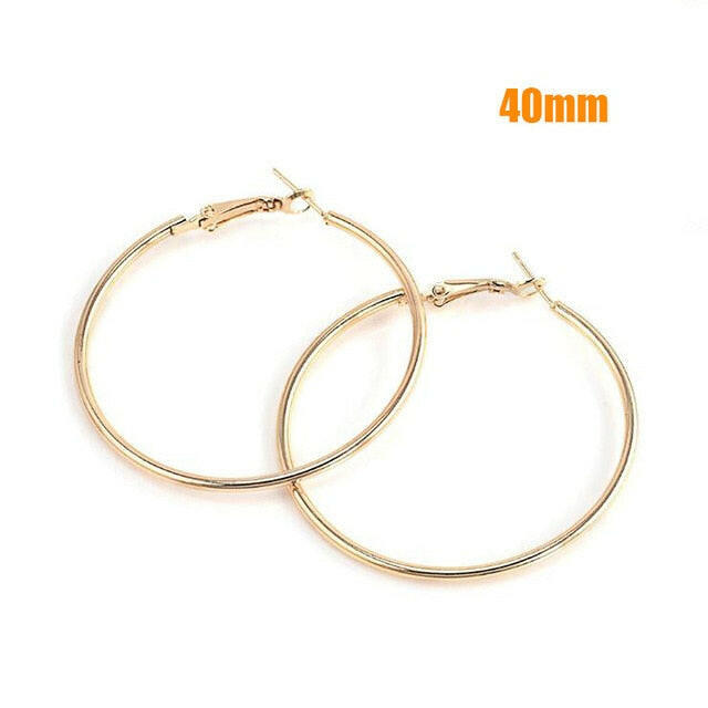 Fashion Large Hoop Earrings 40mm 60mm 80mm Big Smooth Circle Earrings Round Brincos Loop Earrings for Women Jewelry Party Gifts yuhuv test  yuhuv test022.