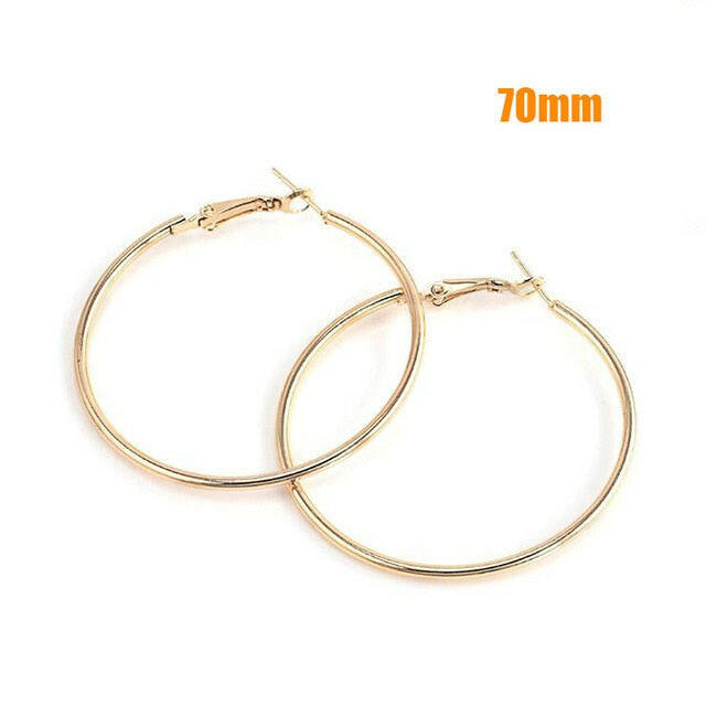 Fashion Large Hoop Earrings 40mm 60mm 80mm Big Smooth Circle Earrings Round Brincos Loop Earrings for Women Jewelry Party Gifts yuhuv test  yuhuv test022.