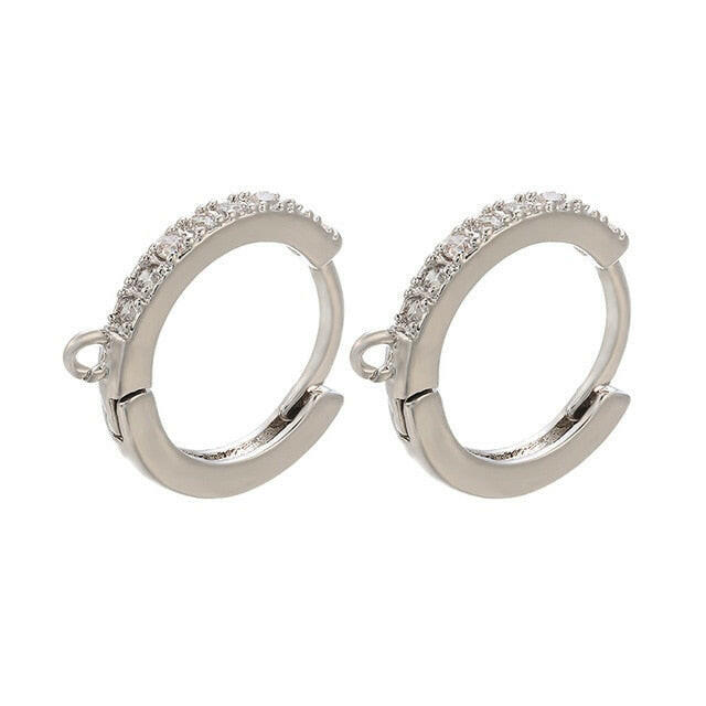 ZHUKOU 13x14mm one pair crystal hoop earrings for women jewelry DIY small earrings hooks jewelry accessories making model:VE82 yuhuv test  yuhuv test022.