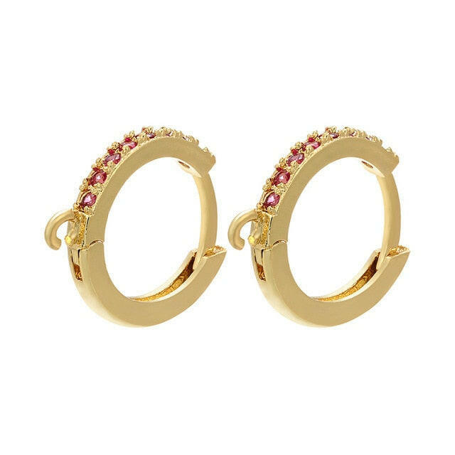 ZHUKOU 13x14mm one pair crystal hoop earrings for women jewelry DIY small earrings hooks jewelry accessories making model:VE82 yuhuv test  yuhuv test022.