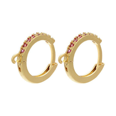 ZHUKOU 13x14mm one pair crystal hoop earrings for women jewelry DIY small earrings hooks jewelry accessories making model:VE82ơ' yuhuv test3333 yuhuv testkk.