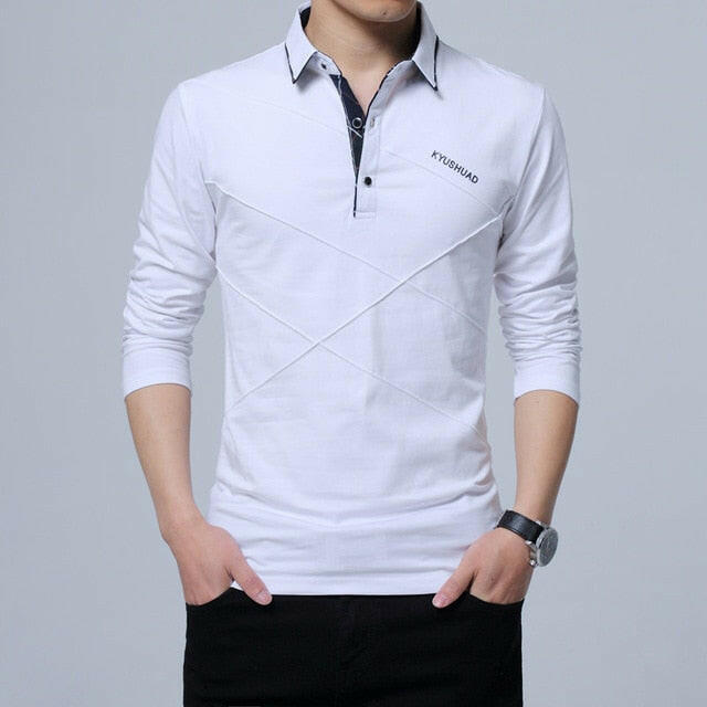 5XL Polo Shirt Collar Men Plus Size 3XL 4XL Autumn Button Brand Men Polo Shirt Long Sleeve Casual Male Shirt Dress Polo Shirts yuhuv test  yuhuv test022.