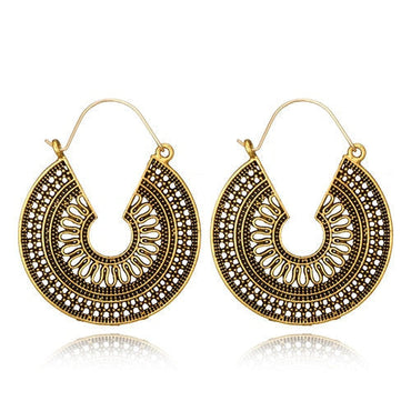 969696  yuhuv test Tocona Vintage Antique Gold Black Silver Color Flower Metal Hoop Earrings Punk Alloy Earring Brincos for Women Jewelry 5673 yuhuv test aja.