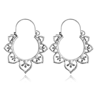 969696  yuhuv test Tocona Vintage Antique Gold Black Silver Color Flower Metal Hoop Earrings Punk Alloy Earring Brincos for Women Jewelry 5673 yuhuv test aja.