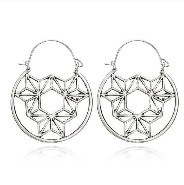 969696  yuhuv test Tocona Vintage Antique Gold Black Silver Color Flower Metal Hoop Earrings Punk Alloy Earring Brincos for Women Jewelry 5673 yuhuv test aja.