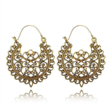 969696  yuhuv test Tocona Vintage Antique Gold Black Silver Color Flower Metal Hoop Earrings Punk Alloy Earring Brincos for Women Jewelry 5673 yuhuv test aja.