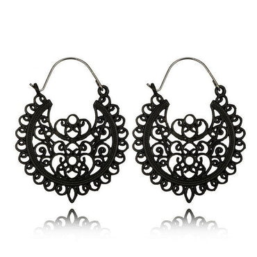 969696  yuhuv test Tocona Vintage Antique Gold Black Silver Color Flower Metal Hoop Earrings Punk Alloy Earring Brincos for Women Jewelry 5673 yuhuv test aja.