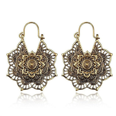 969696  yuhuv test Tocona Vintage Antique Gold Black Silver Color Flower Metal Hoop Earrings Punk Alloy Earring Brincos for Women Jewelry 5673 yuhuv test aja.