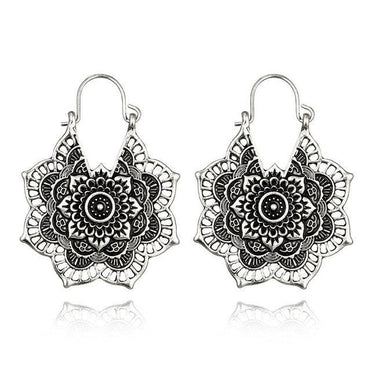 969696  yuhuv test Tocona Vintage Antique Gold Black Silver Color Flower Metal Hoop Earrings Punk Alloy Earring Brincos for Women Jewelry 5673 yuhuv test aja.