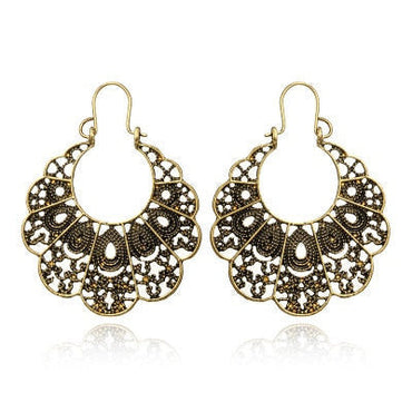 969696  yuhuv test HuaTang Vintage Gold Silver Color Metal Dangle Hollow Earrings for Women Geometric Carved Ethnic Earring Indian Jewellery brinco yuhuv test aja.