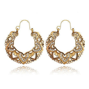 969696  yuhuv test HuaTang Vintage Gold Silver Color Metal Dangle Hollow Earrings for Women Geometric Carved Ethnic Earring Indian Jewellery brinco yuhuv test aja.