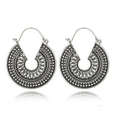 969696  yuhuv test HuaTang Vintage Gold Silver Color Metal Dangle Hollow Earrings for Women Geometric Carved Ethnic Earring Indian Jewellery brinco yuhuv test aja.