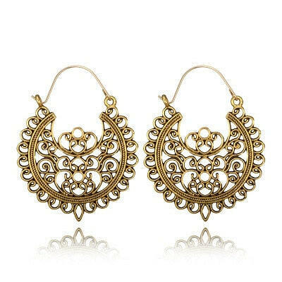 HuaTang Vintage Gold Silver Color Metal Dangle Hollow Earrings for Women Geometric Carved Ethnic Earring Indian Jewellery brinco yuhuv test  yuhuv test022.