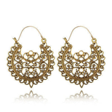 969696  yuhuv test HuaTang Vintage Gold Silver Color Metal Dangle Hollow Earrings for Women Geometric Carved Ethnic Earring Indian Jewellery brinco yuhuv test aja.