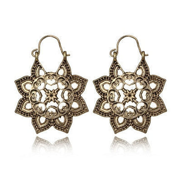 969696  yuhuv test HuaTang Vintage Gold Silver Color Metal Dangle Hollow Earrings for Women Geometric Carved Ethnic Earring Indian Jewellery brinco yuhuv test aja.