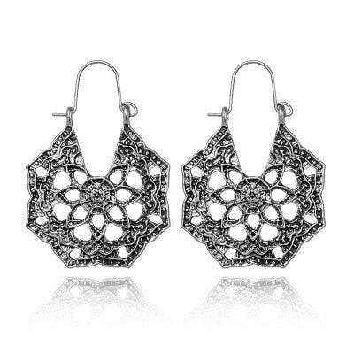 HuaTang Vintage Gold Silver Color Metal Dangle Hollow Earrings for Women Geometric Carved Ethnic Earring Indian Jewellery brinco yuhuv test  yuhuv test022.