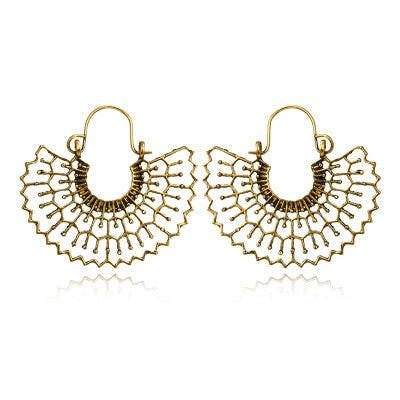 HuaTang Vintage Gold Silver Color Metal Dangle Hollow Earrings for Women Geometric Carved Ethnic Earring Indian Jewellery brinco yuhuv test  yuhuv test022.