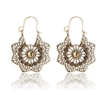 HuaTang Vintage Gold Silver Color Metal Dangle Hollow Earrings for Women Geometric Carved Ethnic Earring Indian Jewellery brinco yuhuv test  yuhuv test022.