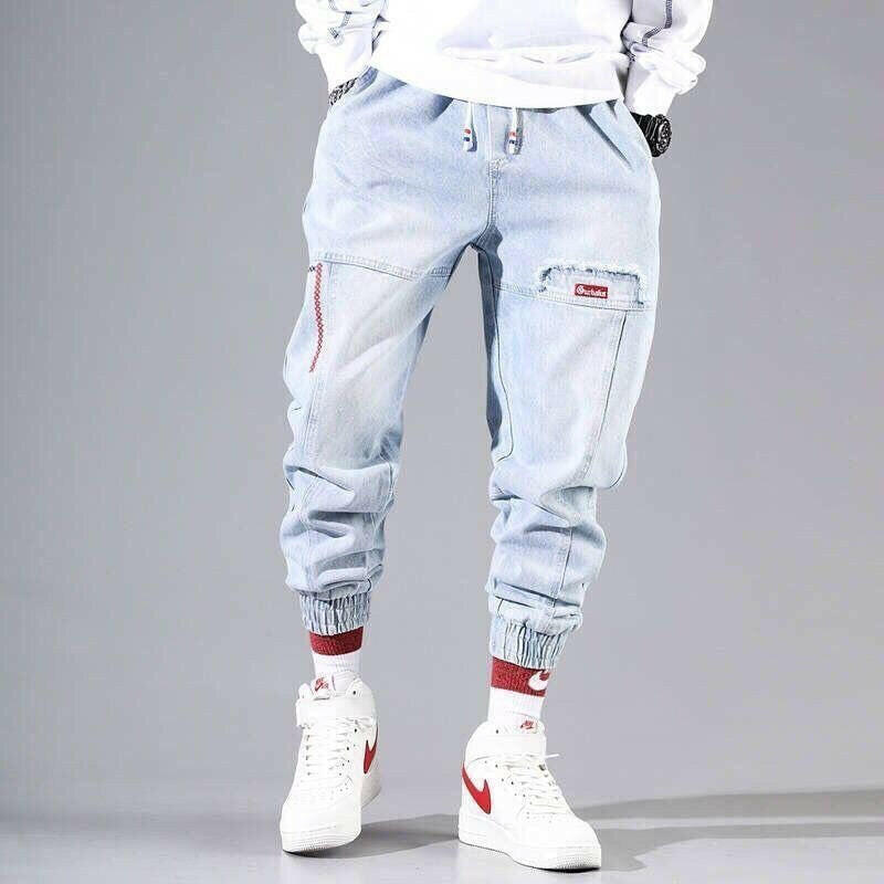 Streetwear Hip Hop Cargo Pants Men's jeans Cargo Pants Elastic Harun pants Joggers Pants In Autumn and Winter yuhuv test  yuhuv test022.