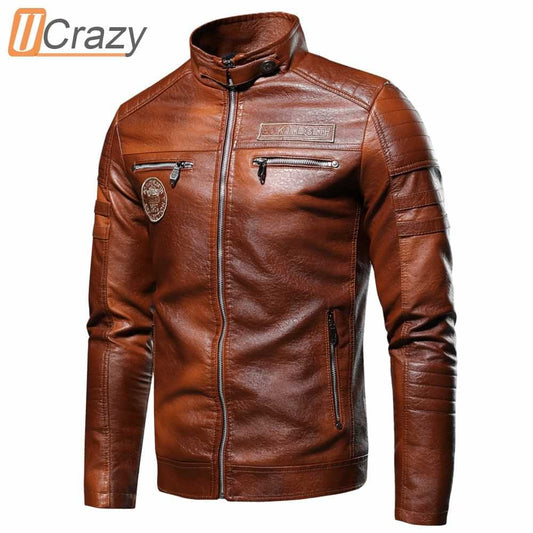 969696 yuhuv test Ucrazy Men 2020 Autumn New Brand Casual Motor Distressed Leather Jacket Coat Men Winter Vintage Outwear Faux Leather Jackets Men yuhuv test aja.