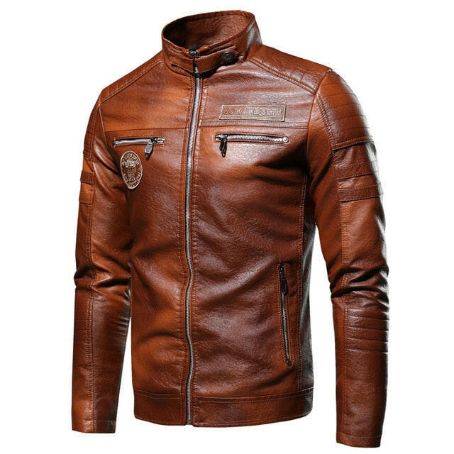 Ucrazy Men 2020 Autumn New Brand Casual Motor Distressed Leather Jacket Coat Men Winter Vintage Outwear Faux Leather Jackets Men yuhuv test  yuhuv test022.