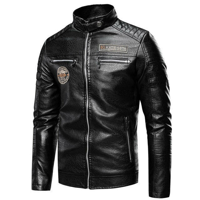 Ucrazy Men 2020 Autumn New Brand Casual Motor Distressed Leather Jacket Coat Men Winter Vintage Outwear Faux Leather Jackets Men yuhuv test  yuhuv test022.