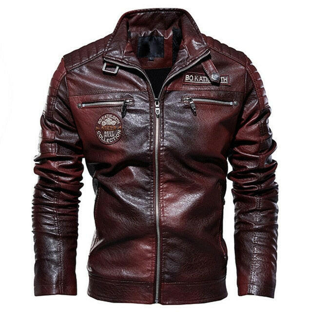 Ucrazy Men 2020 Autumn New Brand Casual Motor Distressed Leather Jacket Coat Men Winter Vintage Outwear Faux Leather Jackets Men yuhuv test  yuhuv test022.