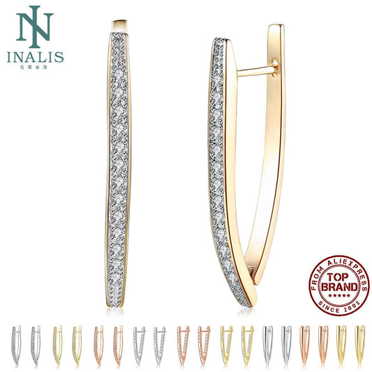 969696 yuhuv test INALIS Stud Earrings Hot Luxury V Shape Earrings 5A Cubic Zirconia Earrings For Women Fashion Jewelry Cute Wedding Earrings 2021 yuhuv test aja.