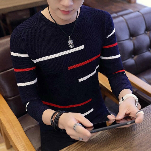 Korea Grey Sweaters And Pullovers Men Long Sleeve Knitted Sweater High Quality Winter Pullovers Homme Warm Navy Coat 3xl Newest yuhuv test  yuhuv test022.