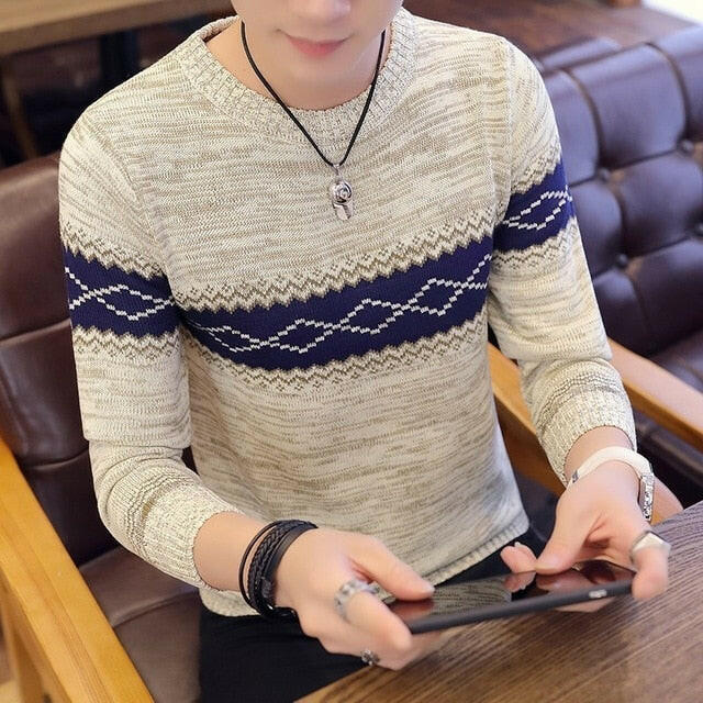 Korea Grey Sweaters And Pullovers Men Long Sleeve Knitted Sweater High Quality Winter Pullovers Homme Warm Navy Coat 3xl Newest yuhuv test  yuhuv test022.