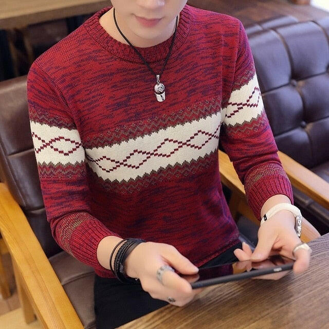 Korea Grey Sweaters And Pullovers Men Long Sleeve Knitted Sweater High Quality Winter Pullovers Homme Warm Navy Coat 3xl Newest yuhuv test  yuhuv test022.