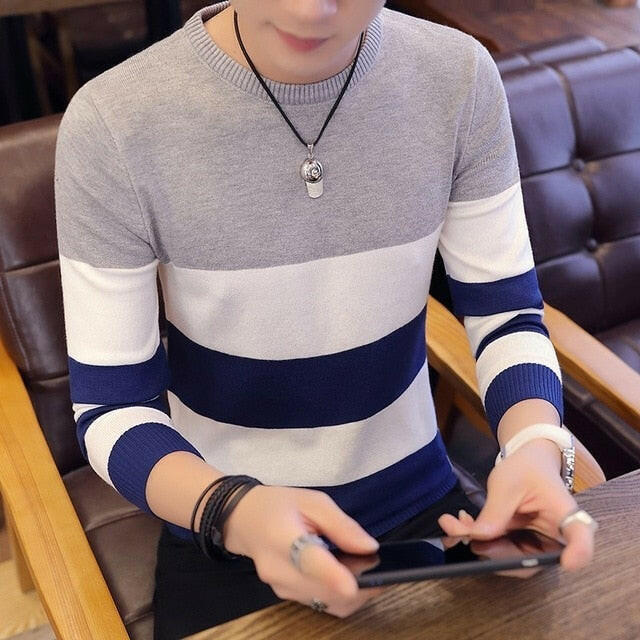 Korea Grey Sweaters And Pullovers Men Long Sleeve Knitted Sweater High Quality Winter Pullovers Homme Warm Navy Coat 3xl Newest yuhuv test  yuhuv test022.