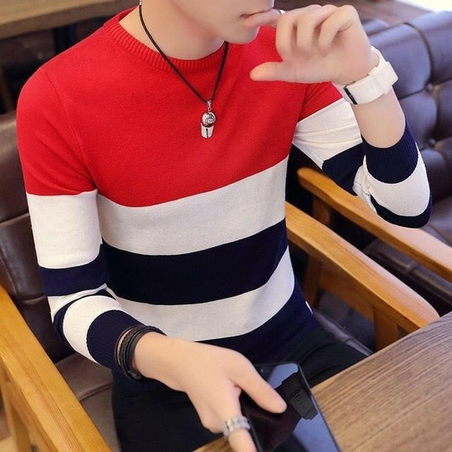 Korea Grey Sweaters And Pullovers Men Long Sleeve Knitted Sweater High Quality Winter Pullovers Homme Warm Navy Coat 3xl Newest yuhuv test  yuhuv test022.